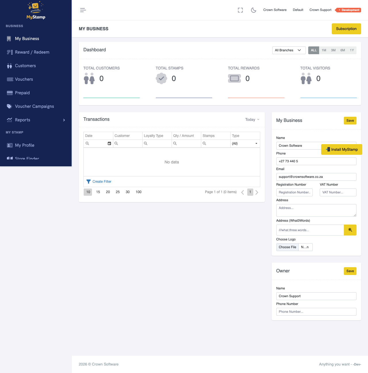 Screenshot for Business Owner Quickstart