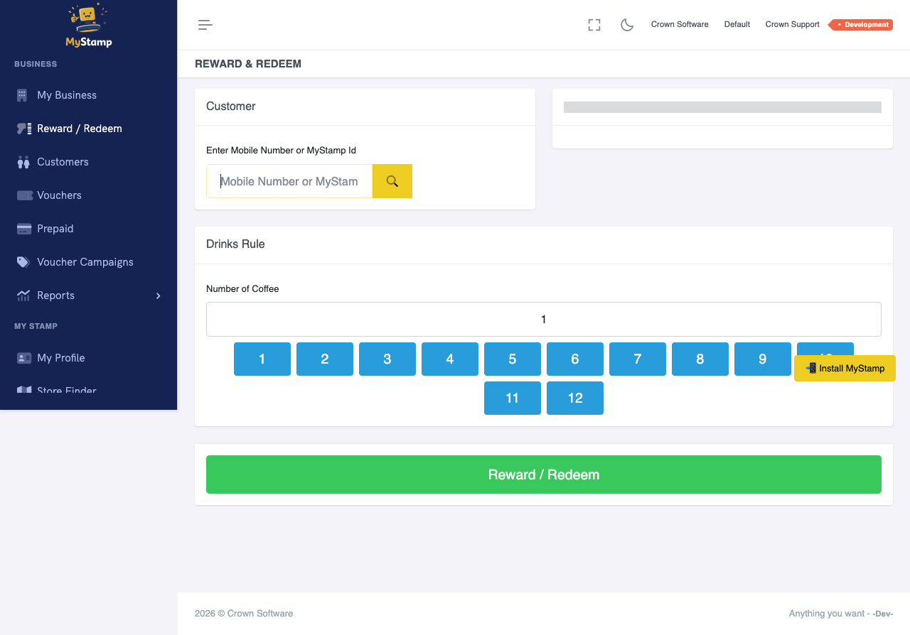 Empty customer search field